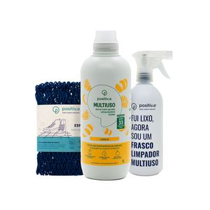 Combo Multiuso Concentrado + Frasco para Diluição + Esfregão