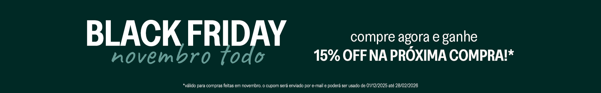 Black Friday 15% OFF na recompra