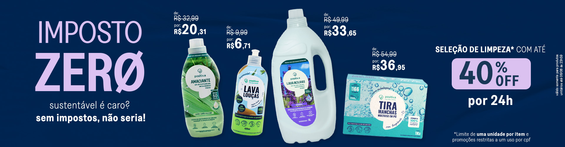 Imposto Zero: Produtos Selecionados de Limpeza